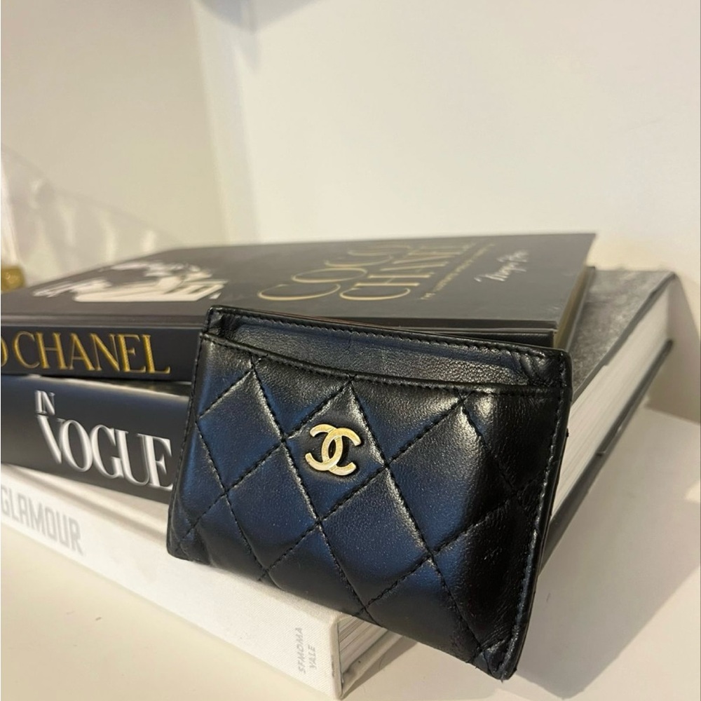 Chanel CC Card Holder Quilted Diamond Leather